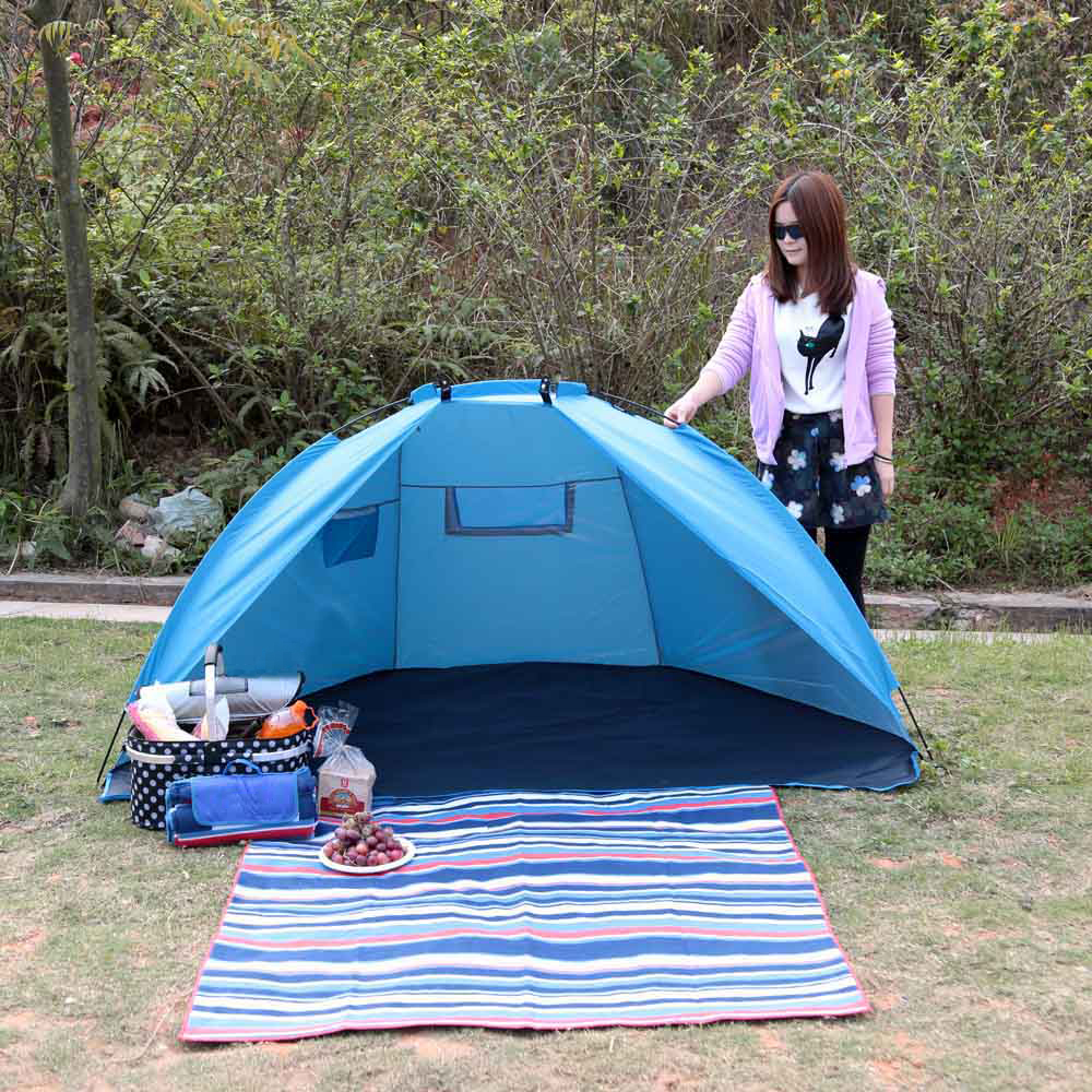 Cheap Goat Tents Single Layer Beach Tents 2 Persons Camping Tent Anti UV Sun Shelters Awning Shade Outdoor Tent for Fishing Picnic Hiking Tents 